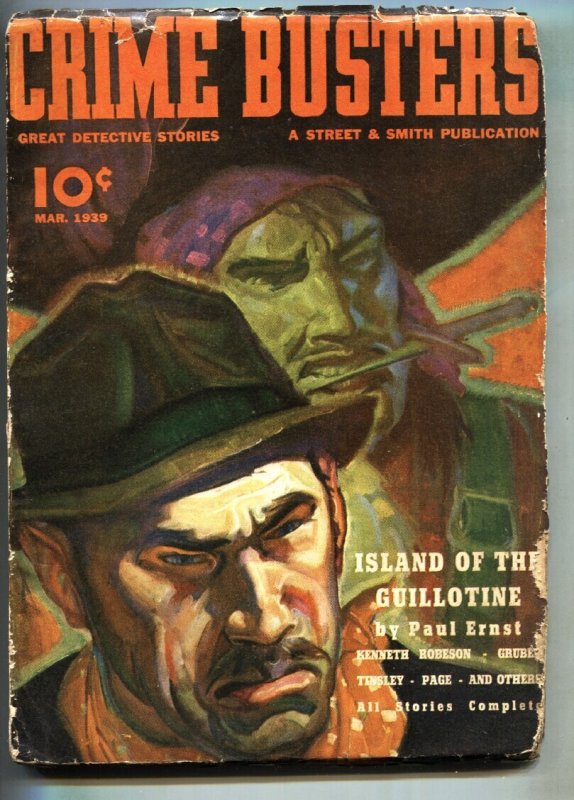 Crime Busters Pulp March 1939 // Hero Issue // Rare // Robeson // Gruber (1939), raw, ungraded comic book — front cover