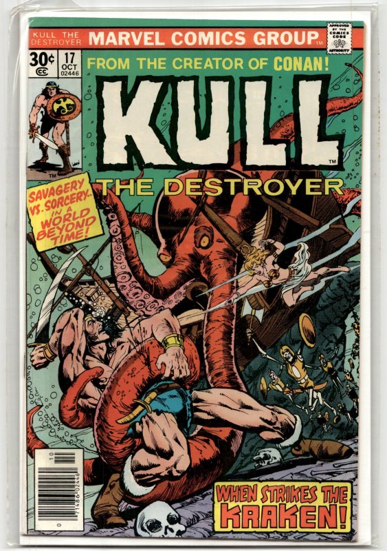 Kull the Destroyer #17 (Marvel Comics, 1976), raw, ungraded comic book — front cover