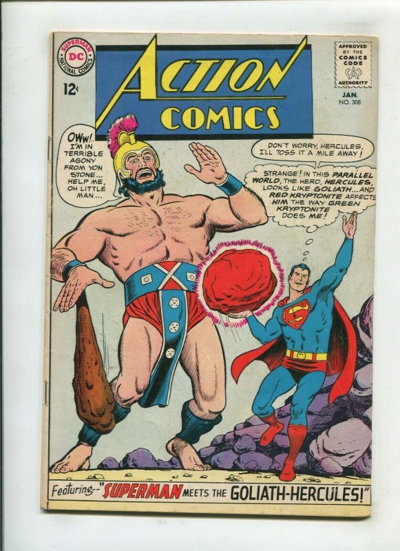 Action Comics #308 (DC Comics, 1964), raw comic book in 4.0 condition — front cover