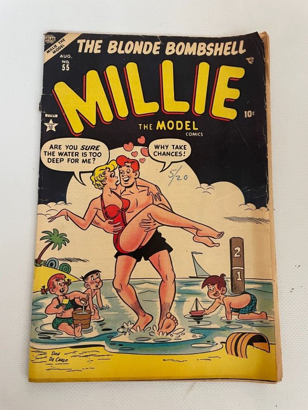 Millie the Model #55 (Marvel Comics), raw comic book in VG condition — front cover