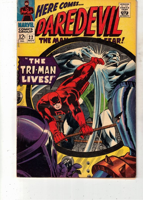 Daredevil #22 (Marvel Comics, 1966), raw comic book in VF condition — front cover