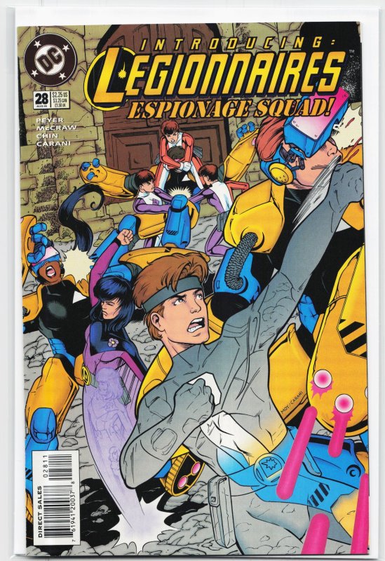 Legionnaires #28 (DC Comics, 1995), raw, ungraded comic book — front cover