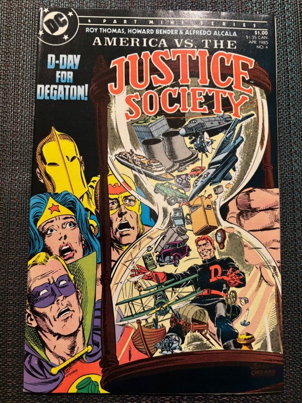 America vs. the Justice Society #4 (DC Comics, 1985), raw, ungraded comic book — front cover