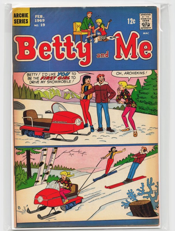 Betty and Me #19 (Archie Comics, 1969), raw, ungraded comic book — front cover