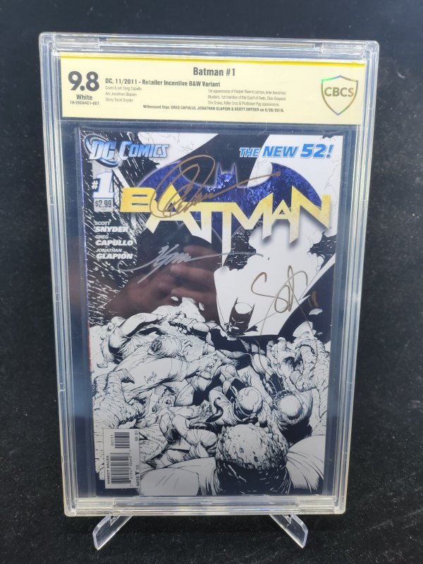Batman #1 (DC Comics, 2011), CBCS 9.8 graded comic book — front cover in its holder
