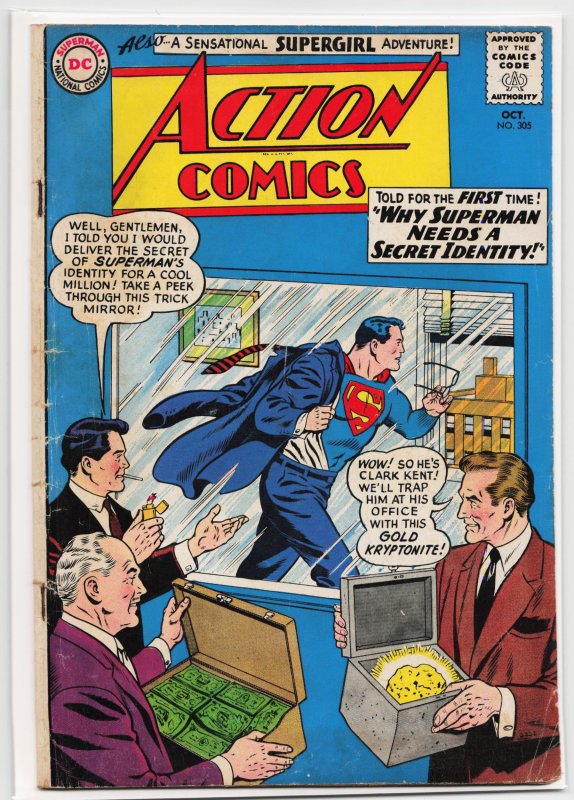 Action Comics #305 (DC Comics, 1963), raw, ungraded comic book — front cover