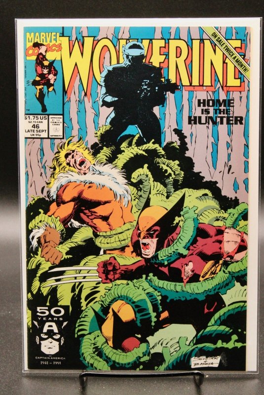 Wolverine #46 (Marvel Comics, 1991), raw comic book in NM condition — front cover