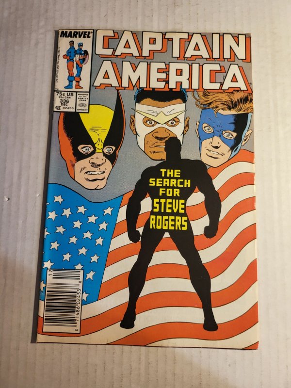 Captain America #336 (Marvel Comics, 1987), raw, ungraded comic book — front cover
