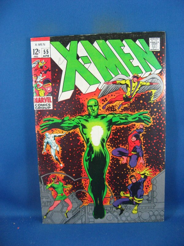 X-Men #55 (Marvel Comics, 1969), raw comic book in VF condition — front cover