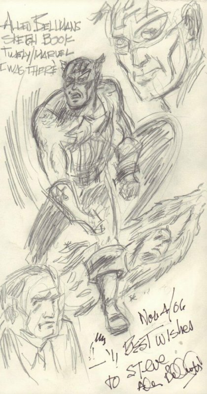 Captain America, Torch, and Self Portrait Pencil Art - art by Allen Bellman, raw, ungraded comic book — front cover
