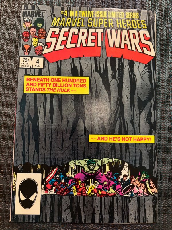 Marvel Super Heroes Secret Wars #4 (Marvel Comics, 1984), raw, ungraded comic book — front cover