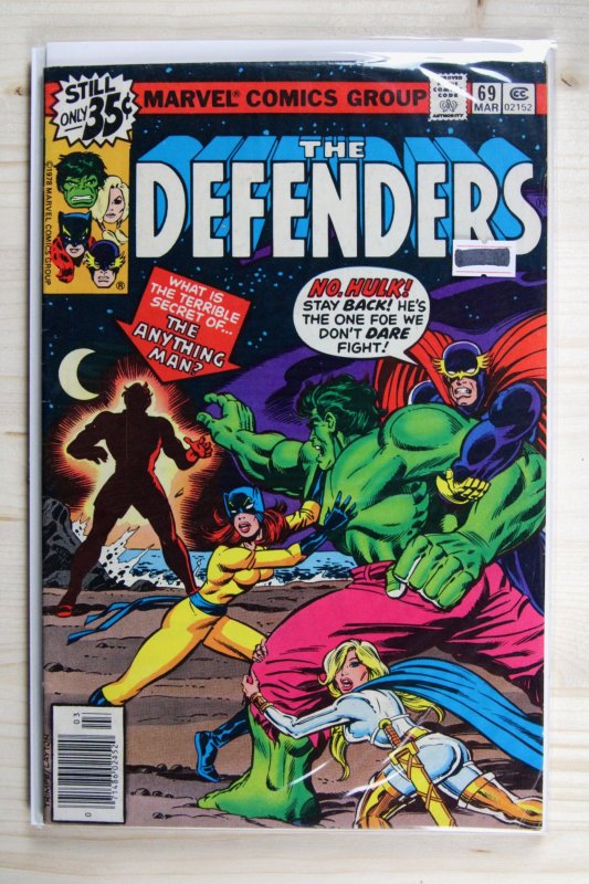 The Defenders #69 (Marvel Comics, 1979), raw comic book in FN+ 6.5 condition — front cover