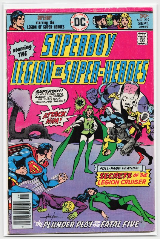 Superboy #219 (DC Comics, 1976), raw, ungraded comic book — front cover