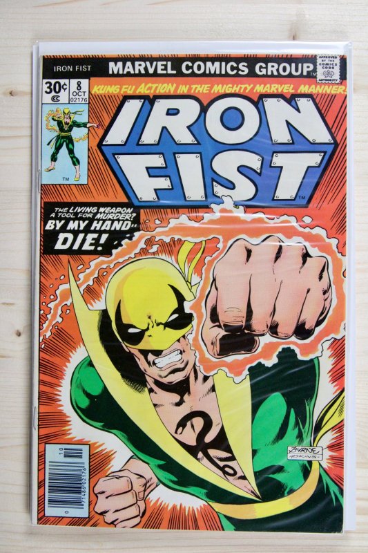 Iron Fist #8 (Marvel Comics, 1976), raw comic book in VF+ 8.5 condition — front cover
