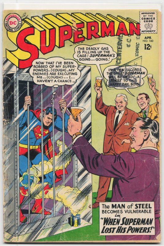 Superman #160 (DC Comics, 1963), raw, ungraded comic book — front cover