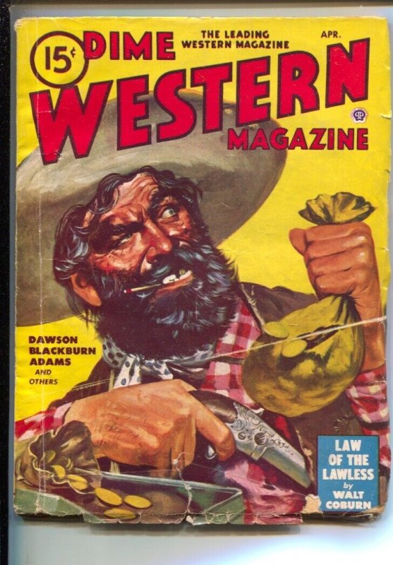 Pulp: Dime Western-4/1948-Popular-Violent Pulp Fiction by Walt Coburn-Peter ..., raw, ungraded comic book — front cover