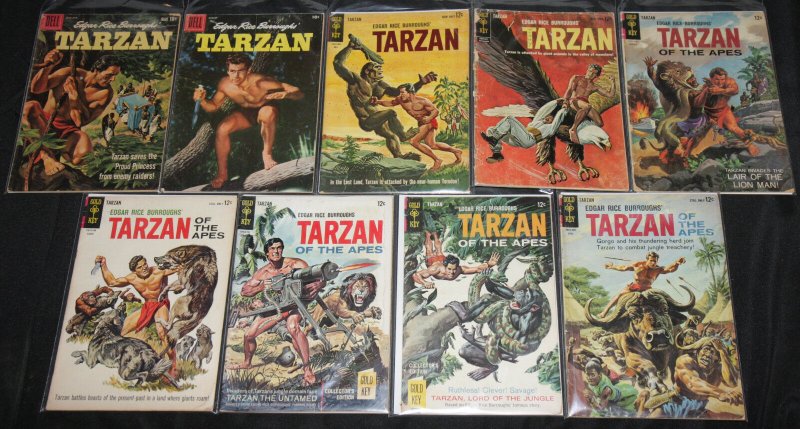 Dell/Gold Key Gold-Bronze Tarzan Daggar Mighty Sampson 63 Comic Lot Grade FN+, raw comic book in FN+ condition — front cover