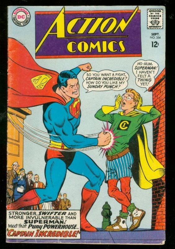 Action Comics #354 (DC Comics, 1967), raw comic book in VG condition — front cover