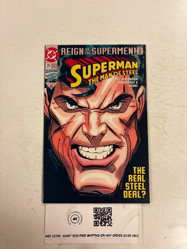 Superman Man of Steel #25 (DC Comics, 1993), raw comic book in NM condition — front cover