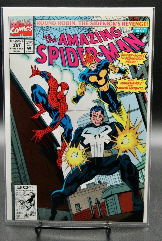 The Amazing Spider-Man #357 (Marvel Comics, 1992), raw comic book in NM condition — front cover