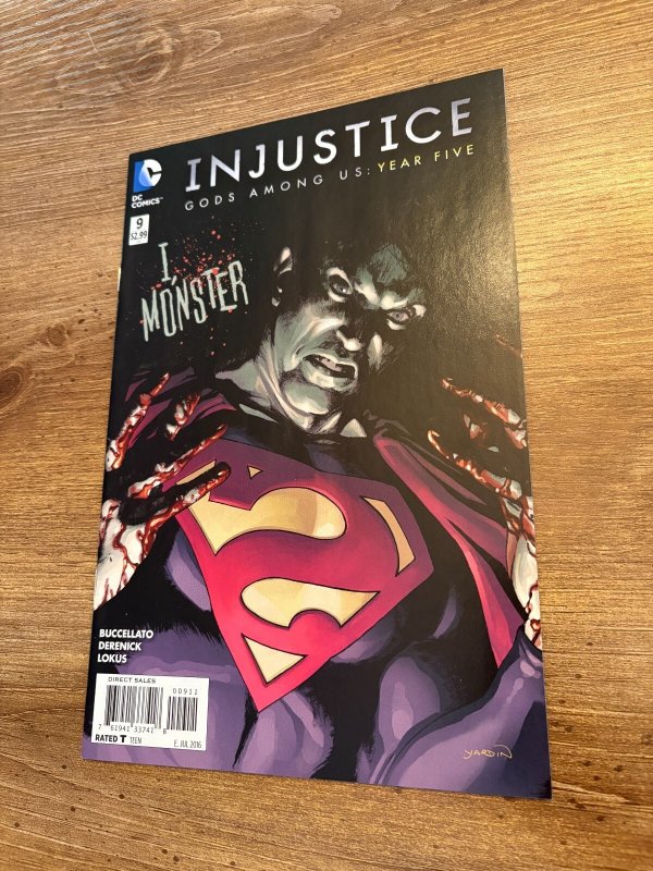 Lot of 4 Injustice Year 5 DC Comic Books # 9 10 11 12 NM Batman Superman 2 J429, raw comic book in NM condition — front cover