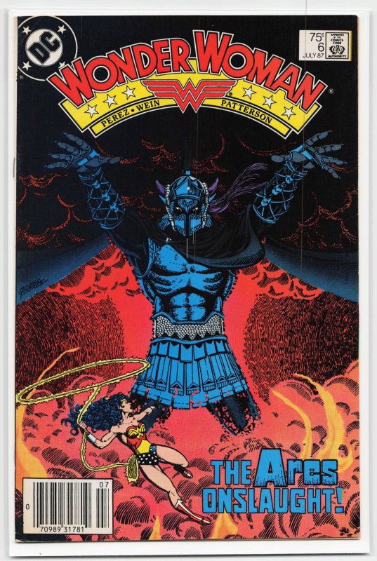 Wonder Woman #6 (DC Comics, 1987), raw, ungraded comic book — front cover