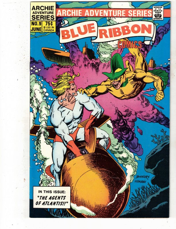 Blue Ribbon Comics #9 (1984), raw comic book in NM- condition — front cover