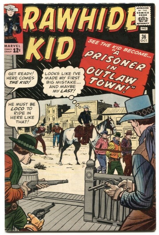Rawhide Kid #36 (Marvel Comics, 1963), raw comic book in VF- condition — front cover