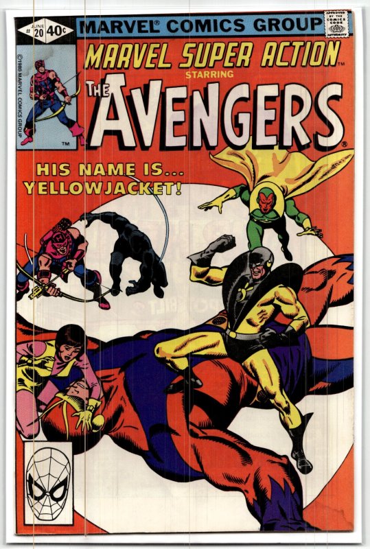 Marvel Super Action #20 (Marvel Comics, 1980), raw, ungraded comic book — front cover