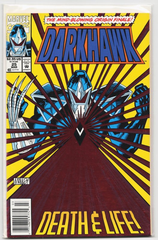 Darkhawk #25 (Marvel Comics, 1993), raw, ungraded comic book — front cover