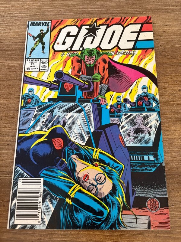 G.I. Joe #75 (Marvel Comics), raw comic book in VF condition — front cover