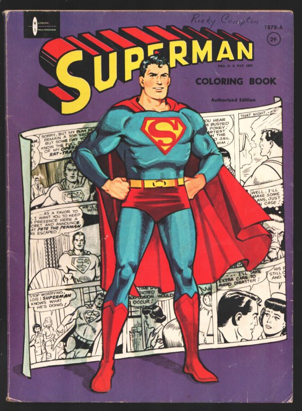 Superman Coloring Book #1878 (1966), raw comic book in VG condition — front cover
