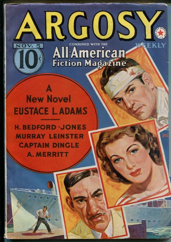 Argosy-11/5/1938-Munsey-Belarski Cover-All-Americam Fiction Mag-pulp Fiction-VF+ (Munsey, 1938), raw comic book in VF+ condition — front cover