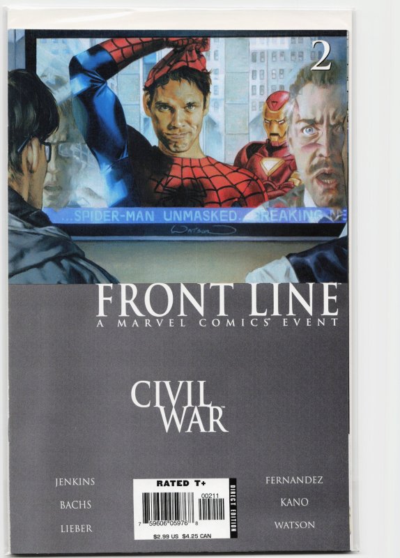 Civil War: Front Line #2 (Marvel Comics, 2006), raw, ungraded comic book — front cover