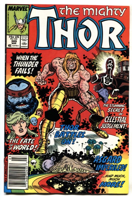 Thor #389 (Marvel Comics, 1988), raw comic book in VG condition — front cover
