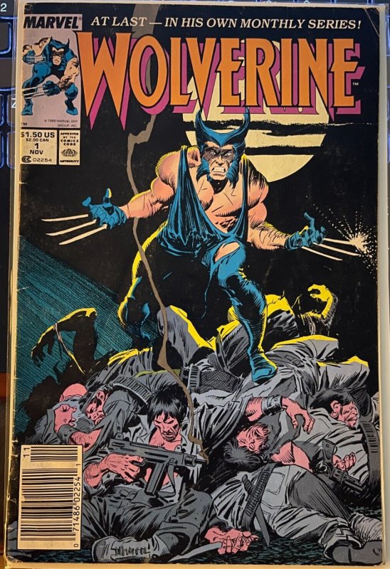 Wolverine #1 (Marvel Comics), raw comic book in FN condition — front cover