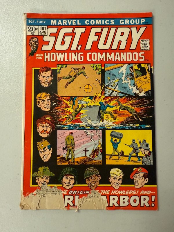 Sgt. Fury #101 (Marvel Comics), raw comic book in GD condition — front cover