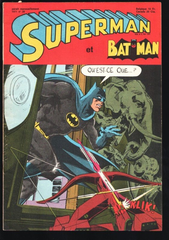 Superman et Batman #39 (DC Comics, 1971), raw, ungraded comic book — front cover