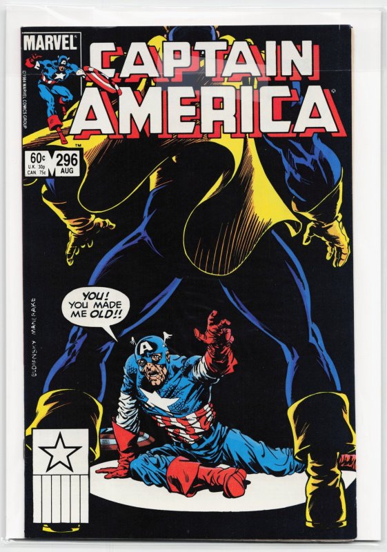 Captain America #296 (Marvel Comics, 1984), raw, ungraded comic book — front cover