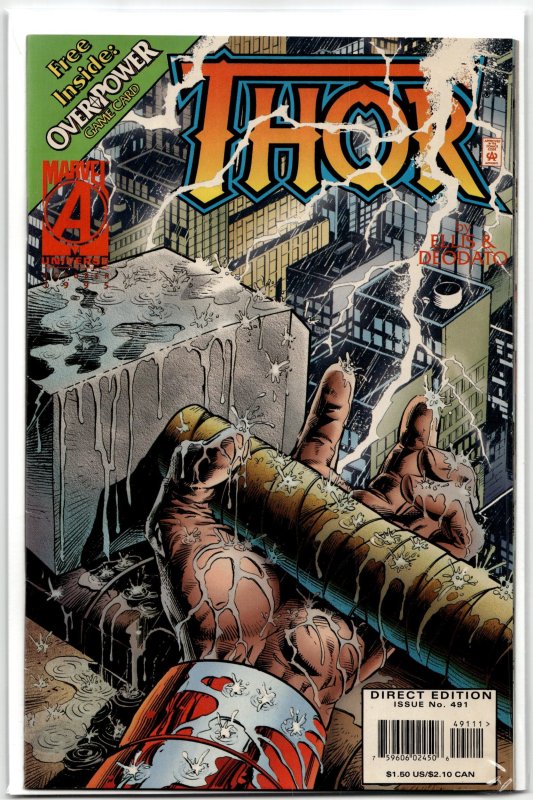Thor #491 (Marvel Comics, 1995), raw, ungraded comic book — front cover