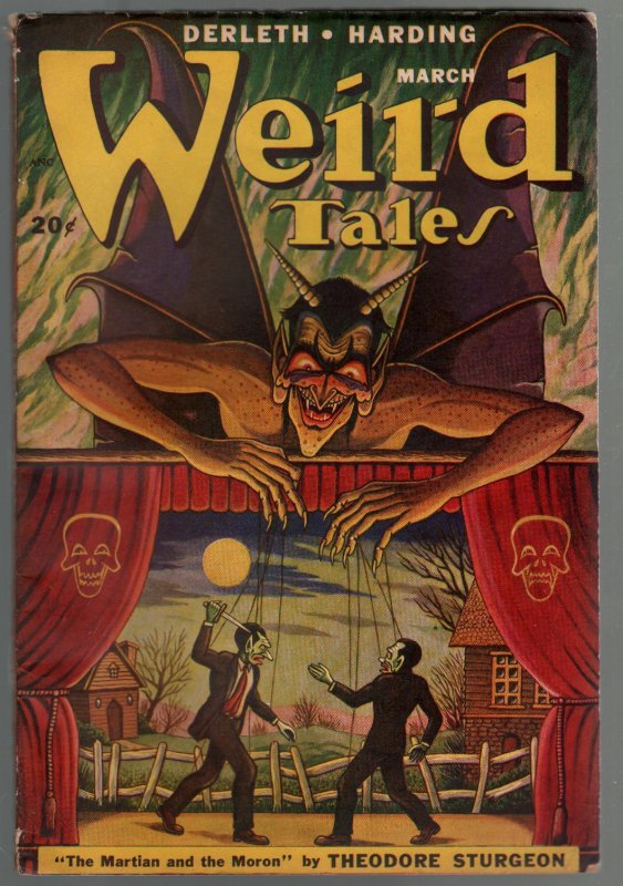 Weird Tales 3/1949-Matt Fox Monster Horror Cover-Sturgeon-Harding-FN, raw comic book in FN condition — front cover