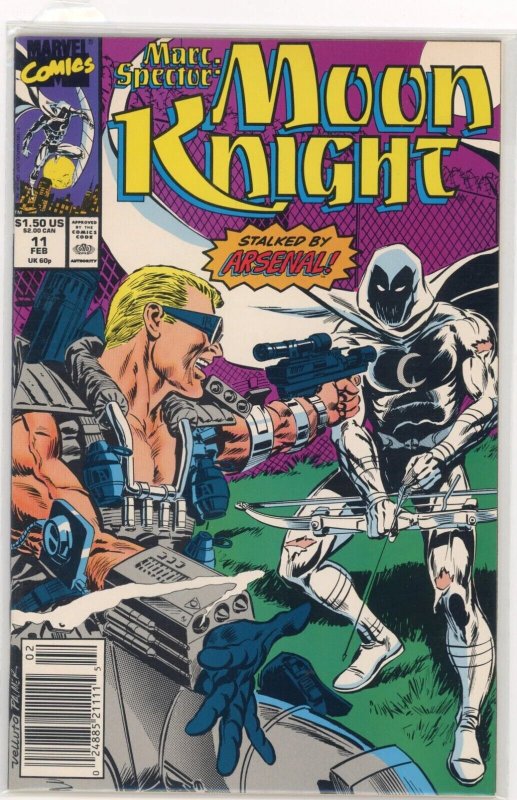 Marc Spector: Moon Knight #11 (Marvel Comics, 1990), raw, ungraded comic book — front cover