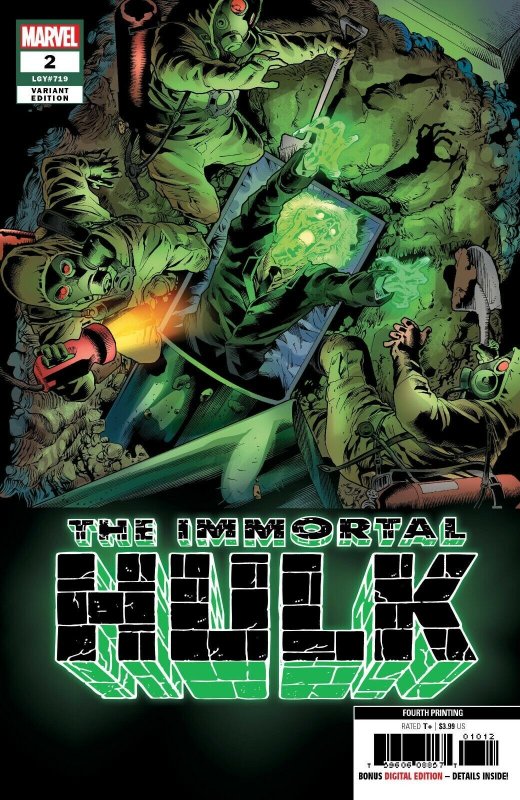 Immortal Hulk #2 (Marvel Comics, 2018), raw comic book in NM condition — front cover