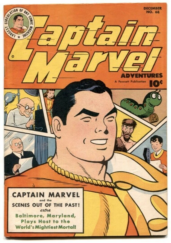 Captain Marvel Adventures #68 (Fawcett Publications, 1946), raw comic book in VF condition — front cover