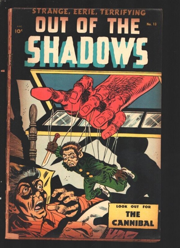 Out of the Shadows #13 (1954), raw, ungraded comic book — front cover