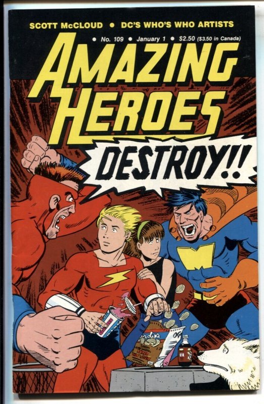 Amazing Heroes #109 (DC Comics, 1987), raw, ungraded comic book — front cover