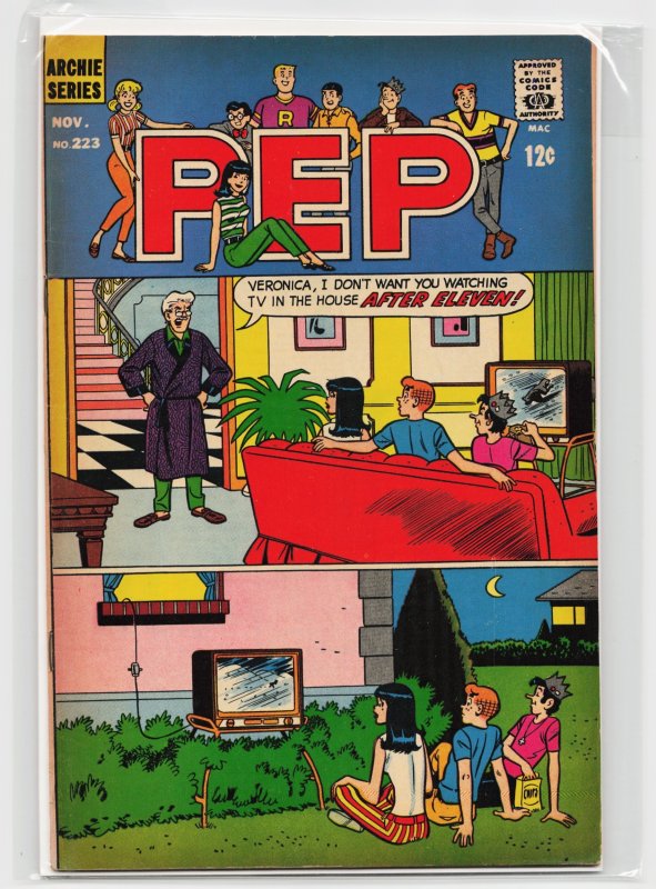 Pep Comics #223 (Archie Comics, 1968), raw, ungraded comic book — front cover