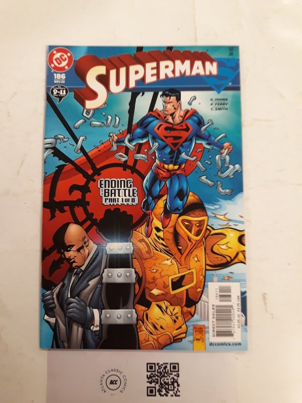Superman #186 (DC Comics), raw comic book in NM condition — front cover