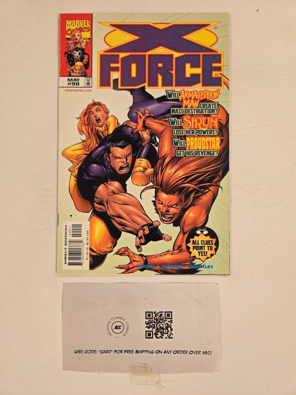 X-Force #90 (Marvel Comics), raw comic book in NM condition — front cover