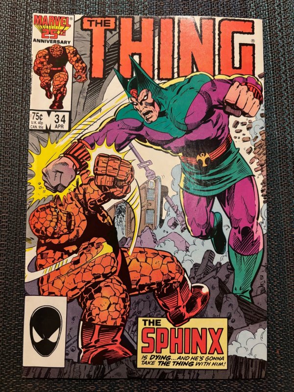 The Thing #34 (Marvel Comics, 1986), raw, ungraded comic book — front cover